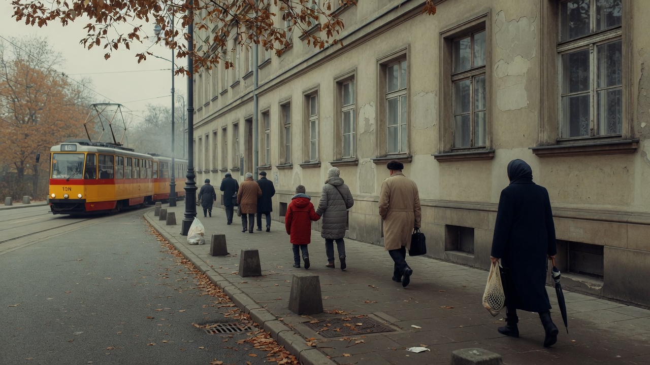 Ulica w Warszawie, jesień